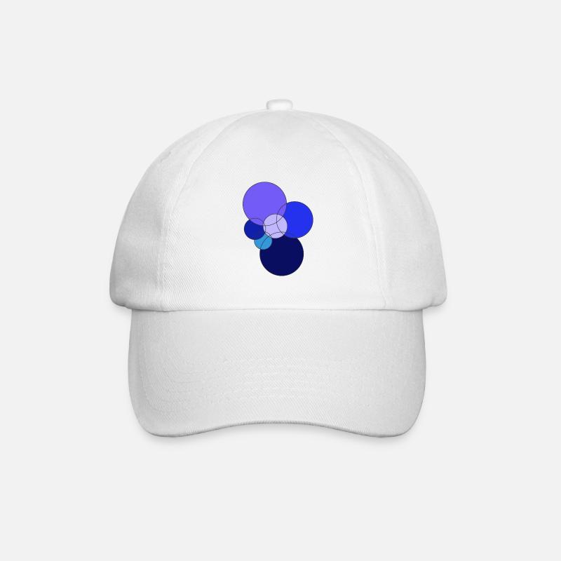 blaue Kreise - Baseballkappe - Weiß/Weiß