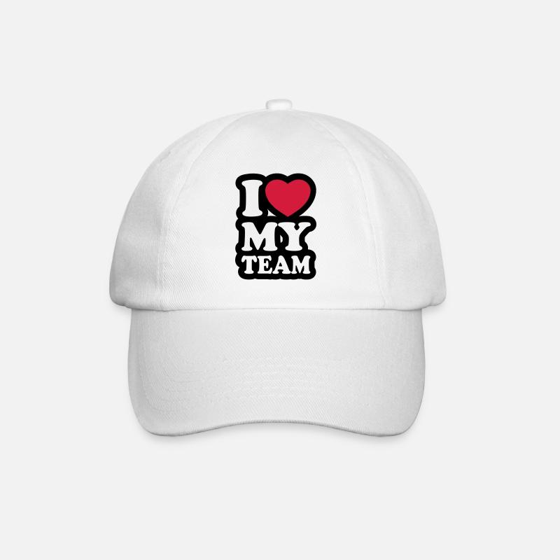 I love my team - Ich liebe mein Team - Baseballkappe - Weiß/Weiß