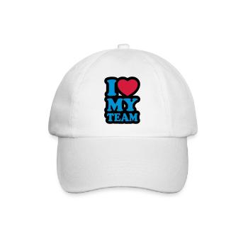 I love my team - Baseball Cap - white/white - Front