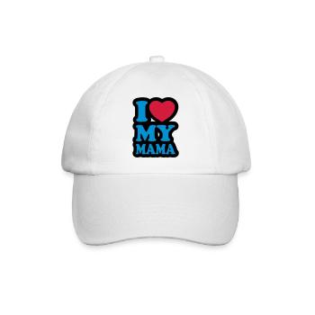 I love my mama - Ich liebe meine Mutter - Baseballkappe - Weiß/Weiß - Vorne