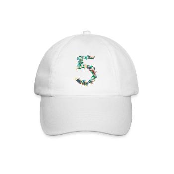 5th birthday Dino confetti shirt hey kids !!! - Baseball Cap - white/white - Front