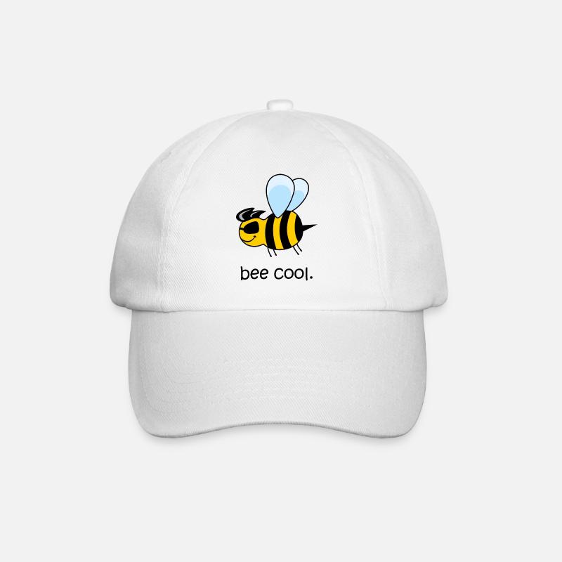 bee cool, coole Biene, lustige Biene, be cool - Baseballkappe - Weiß/Weiß