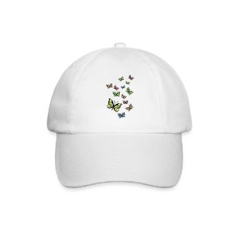 Schmetterlinge - Baseballkappe - Weiß/Weiß - Vorne