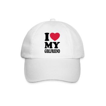 I love my girlfriend - J'aime mon amie - Casquette classique - blanc/blanc - Devant