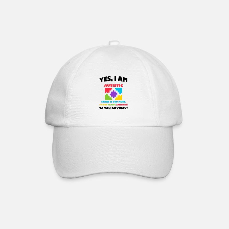 Autistic Autism Awareness - Baseball Cap - white/white