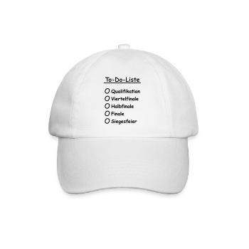 To-Do-Liste (Sport Turnier / Kurz) - Baseballkappe - Weiß/Weiß - Vorne