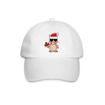 Cooler Weihnachtshase - Baseballkappe - Weiß/Weiß - Vorne