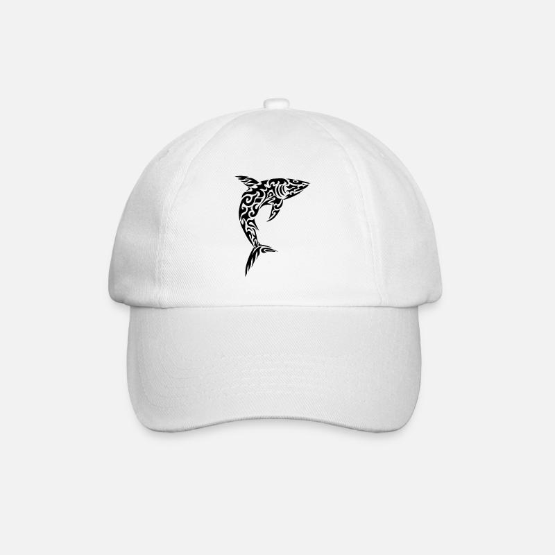 Tribal Hai - Baseballkappe - Weiß/Weiß