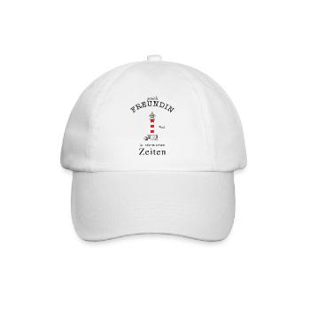 Für eine geniale Freundin Leuchtturm Handzeichnung - Baseballkappe - Weiß/Weiß - Vorne