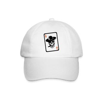 poker tete de mort as carte coeur - Casquette classique - blanc/blanc - Devant