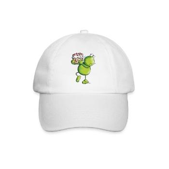 Grenouille avec gâteau - Casquette classique - blanc/blanc - Devant
