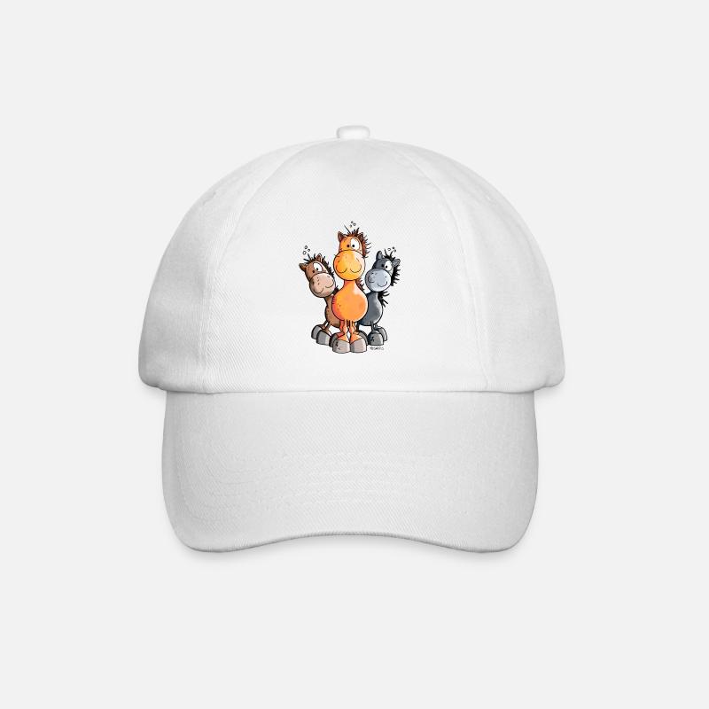 Three Sweet Horses - Baseball Cap - white/white