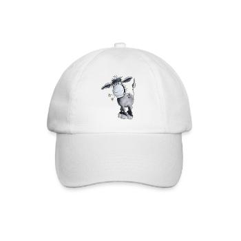 Knuffiger Esel - Baseballkappe - Weiß/Weiß - Vorne