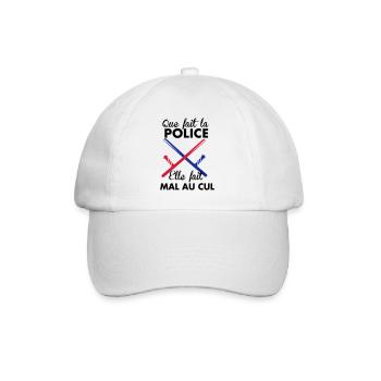 Elle fait quoi la Police... - Casquette classique - blanc/blanc - Devant