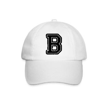 B Buchstabe - Baseballkappe - Weiß/Weiß - Vorne
