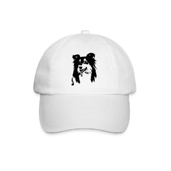 Collie head - Baseball Cap - white/white - Front