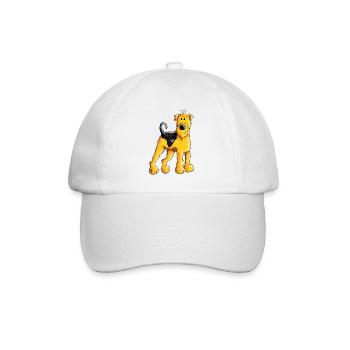 Happy Airedale Terrier - Comic - Hund - Dog - Fun - Baseballkappe - Weiß/Weiß - Vorne