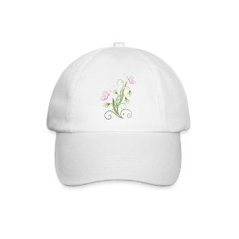 Perce-neige avec des papillons. - Casquette classique - blanc/blanc - Devant