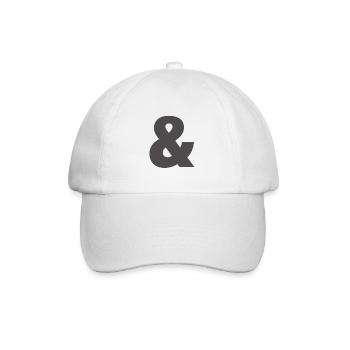 Bold Ampersand Glyph Print - Baseball Cap - white/white - Front