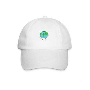 Welt - Zeichnung - Baseballkappe - Weiß/Weiß - Vorne