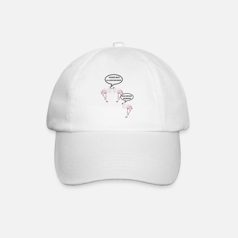 Keiner mag Klugscheisser Spruch Flamingo - Baseballkappe - Weiß/Weiß
