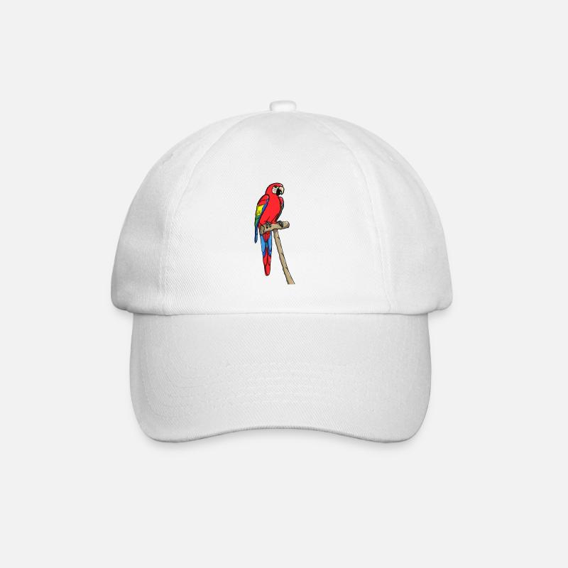 Ara Papagei - Baseballkappe - Weiß/Weiß