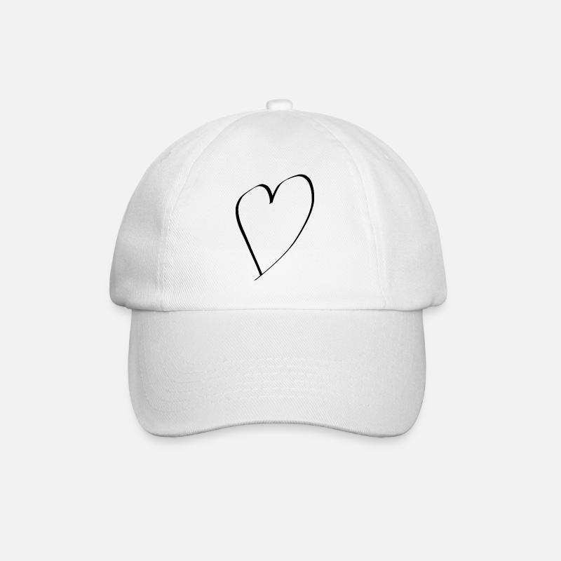 Herz - Baseballkappe - Weiß/Weiß