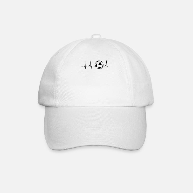 Fußball Herzschlag - Baseballkappe - Weiß/Weiß