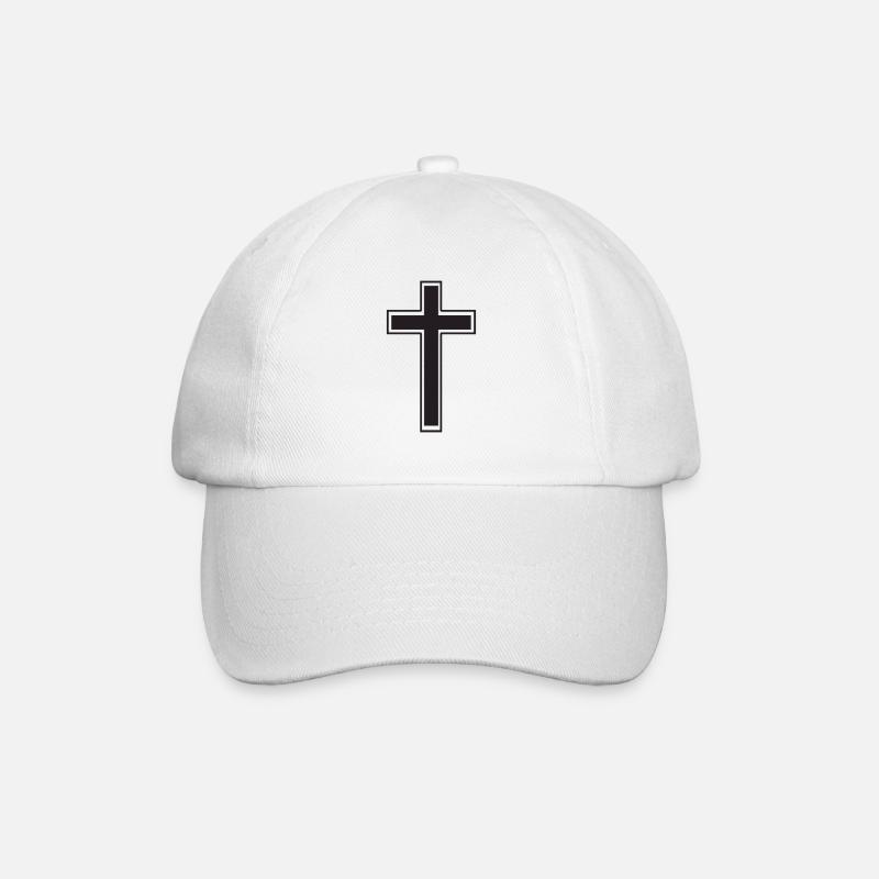 Croix noire - Casquette classique - blanc/blanc