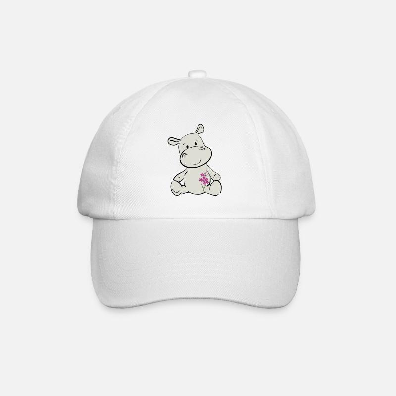 Happy Hippo - Baseballkappe - Weiß/Weiß