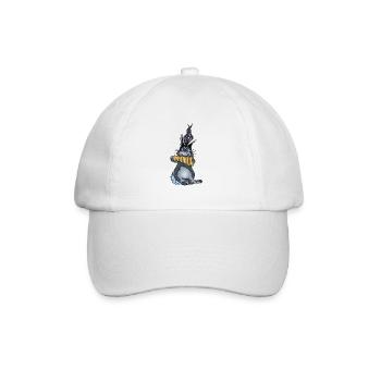 Hase Panflöte - Baseballkappe - Weiß/Weiß - Vorne