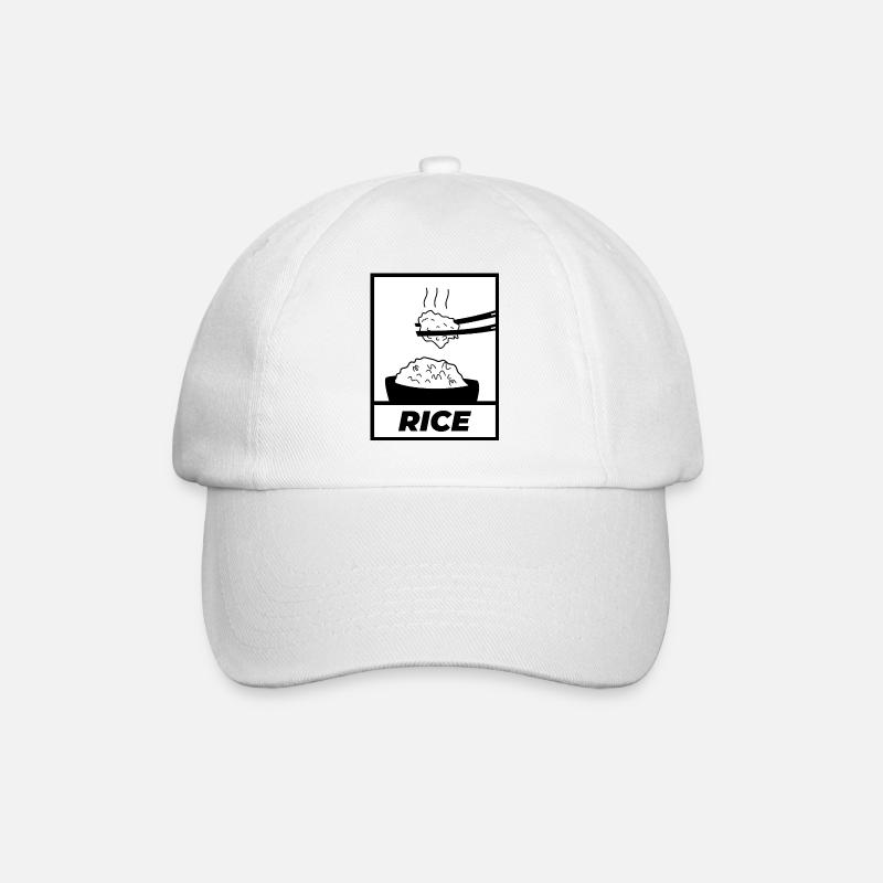 Rice simple black - Baseball Cap - white/white