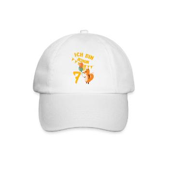 7 Geburtstag sieben Jahre alt zum 7 Geburtstag - Baseballkappe - Weiß/Weiß - Vorne