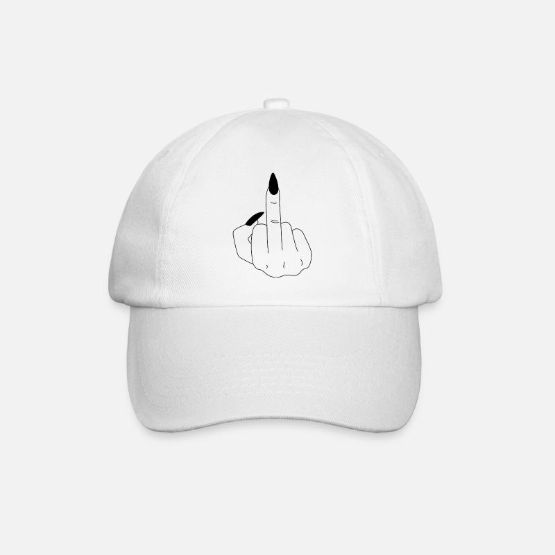 Middle finger - love - hand - love - Baseball Cap - white/white