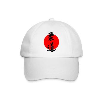 Judo en écriture kanji japonaise avec soleil rouge - Casquette classique - blanc/blanc - Devant