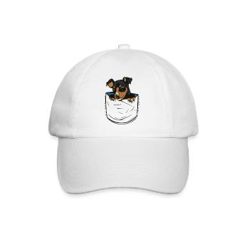 Dog in Pocket Dog Puppy Breast Bag - Baseball Cap - white/white - Front