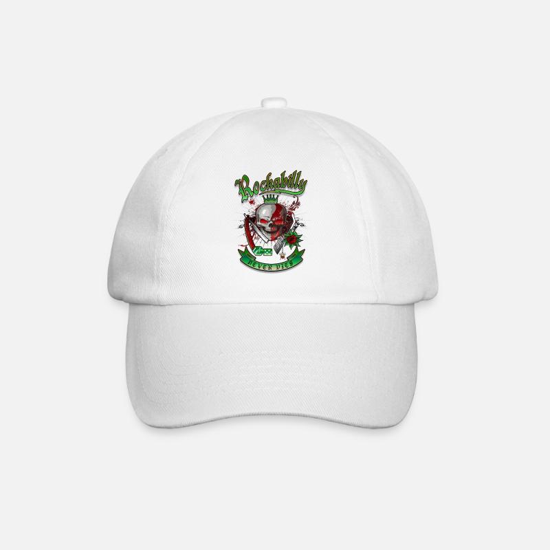 Rockabilly Skull - Casquette classique - blanc/blanc