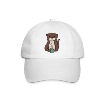 Mürrischer Otter with coffee morning muffle - Baseball Cap - white/white - Front