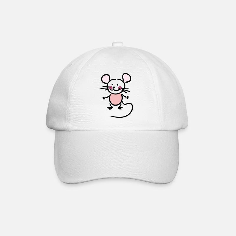 Maus - Baseballkappe - Weiß/Weiß