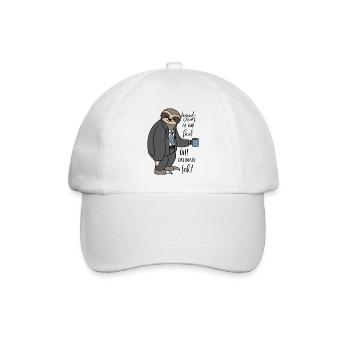 Irgendwas ist hier faul Faultier lustige Sprüche - Baseballkappe - Weiß/Weiß - Vorne