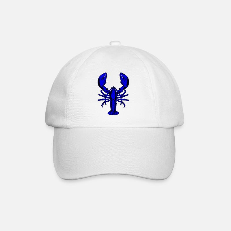Blauer Hummer - Baseballkappe - Weiß/Weiß
