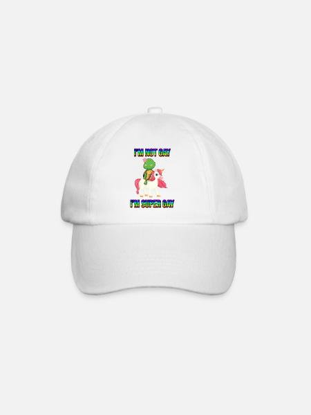 schildkröte auf einhorn lgbt panzertier rainbow - Baseballkappe - Weiß/Weiß
