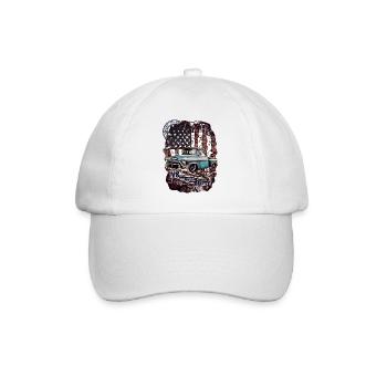 V8 faithful companion truck pick-up on wall flag - Baseball Cap - white/white - Front