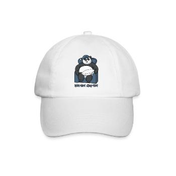 Panda lustige Sprüche hart arbeiten hart schlafen - Baseballkappe - Weiß/Weiß - Vorne