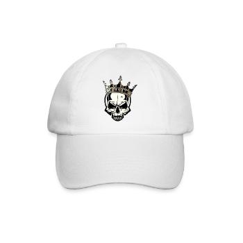 crown skull skull fantasy - Baseball Cap - white/white - Front