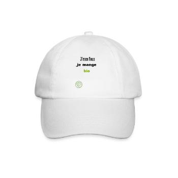 J'm'en fous je mange bio - Casquette classique - blanc/blanc - Devant