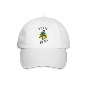 Skate or die Skeleton Skateboarder - Baseball Cap - white/white - Front