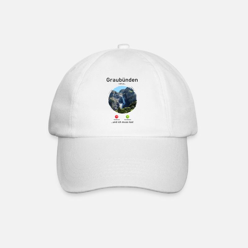 Graubünden Naturruf Design - Baseballkappe - Weiß/Weiß
