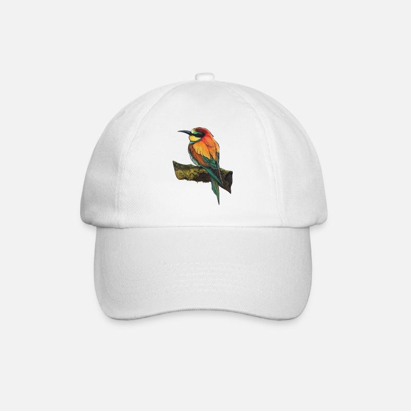 Vogel - Baseballkappe - Weiß/Weiß