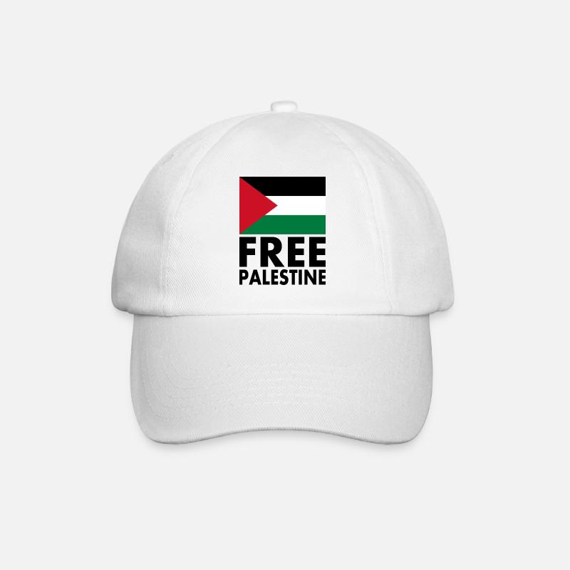 Free palestine - Baseballkappe - Weiß/Weiß